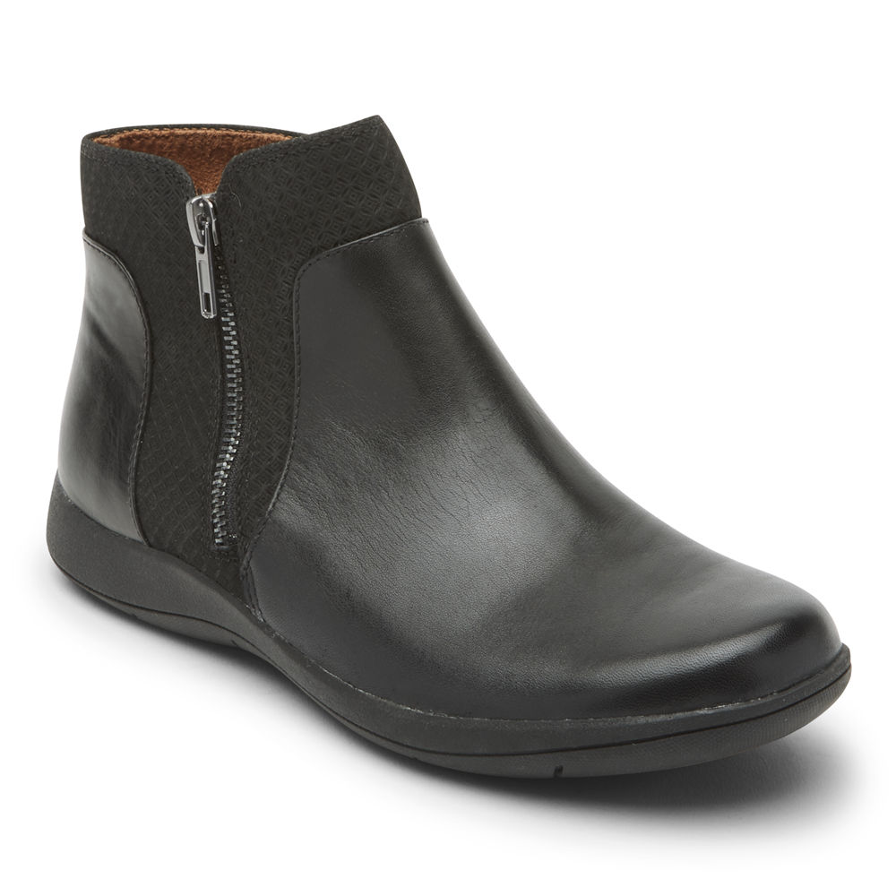 Botas Rockport Mujer Mexico - Tessie Zipper Negros - YIKNU0587